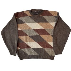 Vintage 90s Liberty Sweaters Grandpacore Grunge Crewneck Knit Sweater Size L